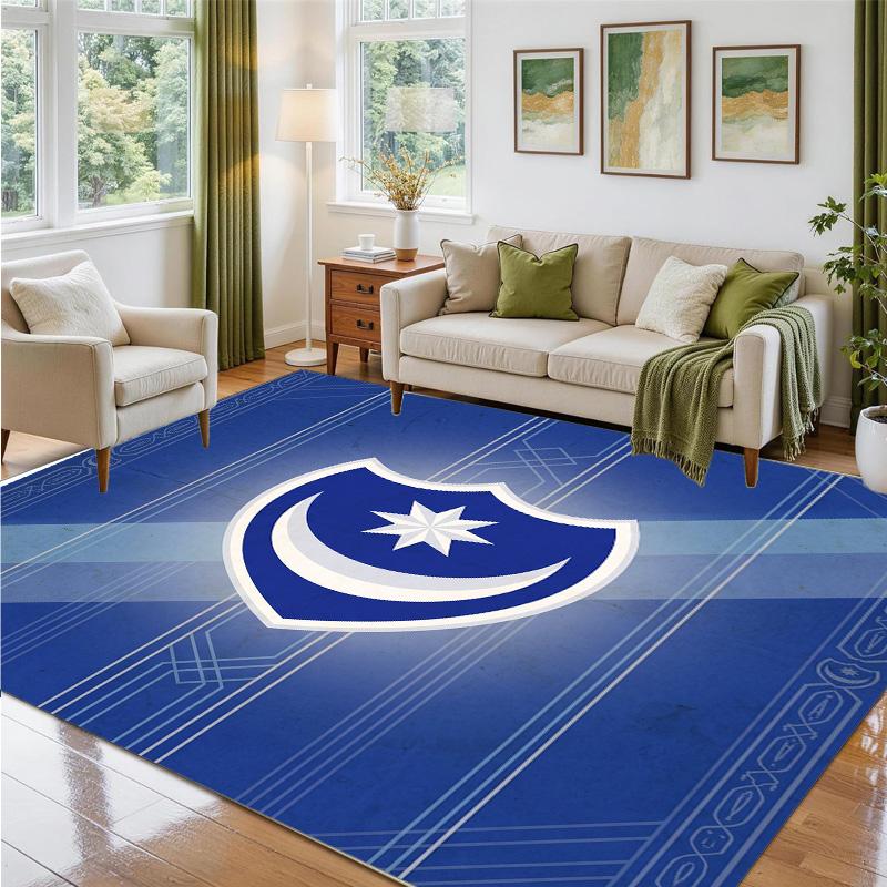 Portsmouth FC Design Crystal Velvet Rug Soft Decorative Mat for Bedroom Entrance