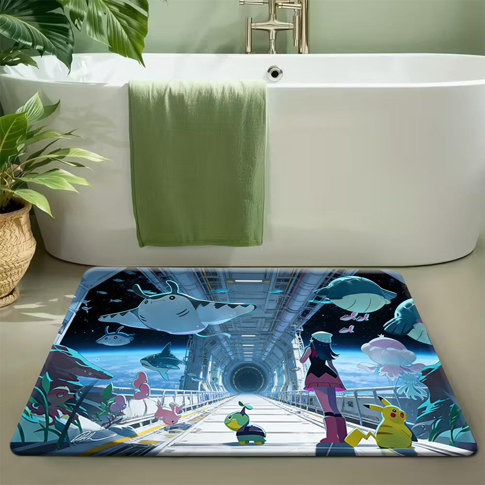 

Pokemon Eeveelutions Summer Adventure Print Non-slip Doormat, Soft Absorbent Floor Rug for Home Decor 40cm x 60cm