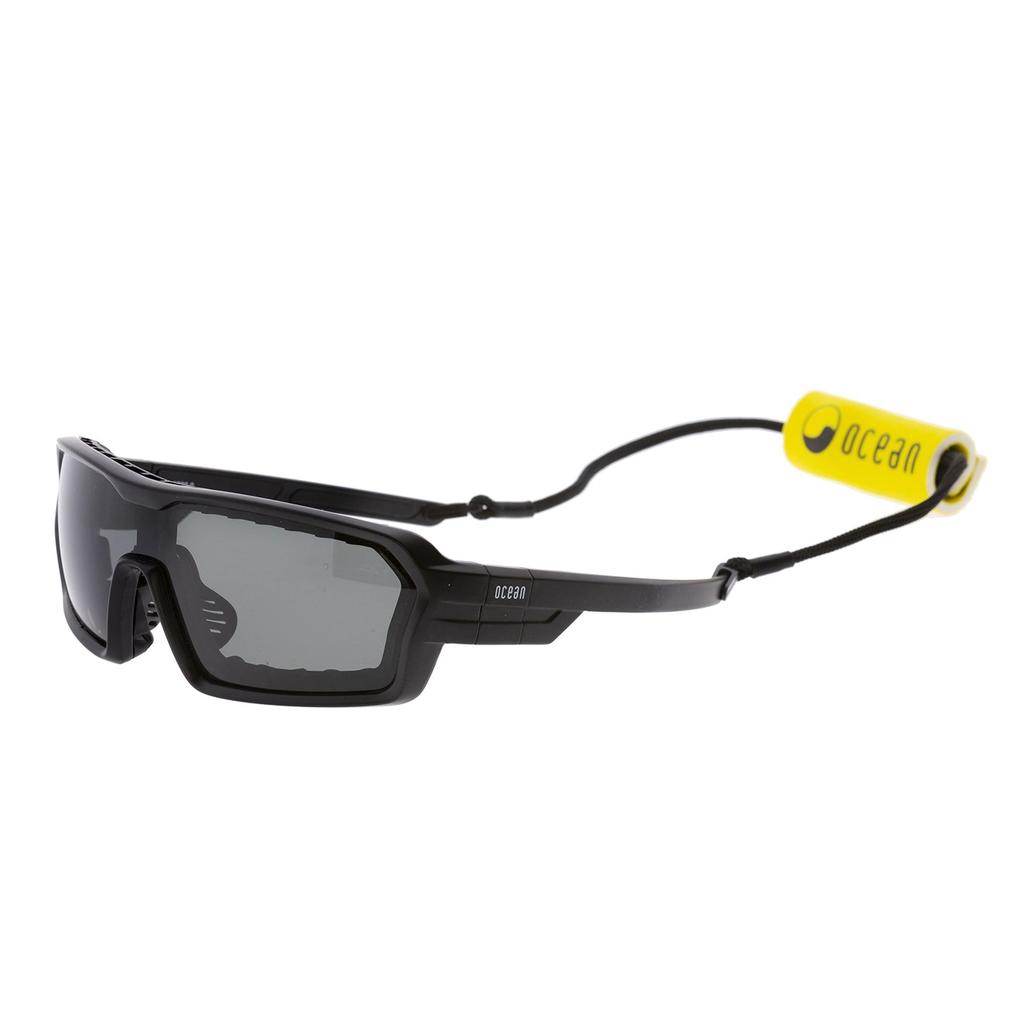 OCEAN CHAMELEON Floating UV Recycled Interchangeable Frame Matte Black Smoke Sunglasses, Protection, Materials, & Strap, (Polarized Lenses),
