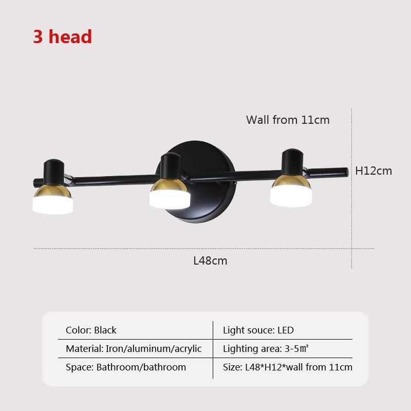 Modern LED Wall Light Multi-head Mirror Front Lamps For Bathroom Bedroom Dressing Table Home Decor Indoor Lighting Fixtures