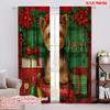2pcs,2D Plane Printing Popular Curtains Santa Dog Durable 100% Polyester Fabric (without Rod) Decorations Inside Use for