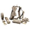 Light Gray Velvet Adjustable Dog Collar & Leash Set with Engravable Harness.