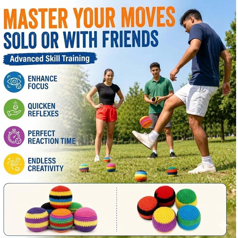6/12/24 Hand-knitted Beanbag, 2026 Multicolor Crochet Beanbag for Adults, Soft Crochet Beanbag/juggling Ball (suitable for Beginners).