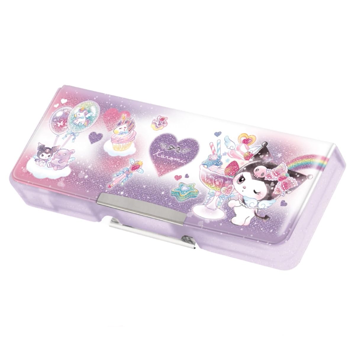 Sanrio Kuromi Compact Pen Case Double-Sided (Heart Design)