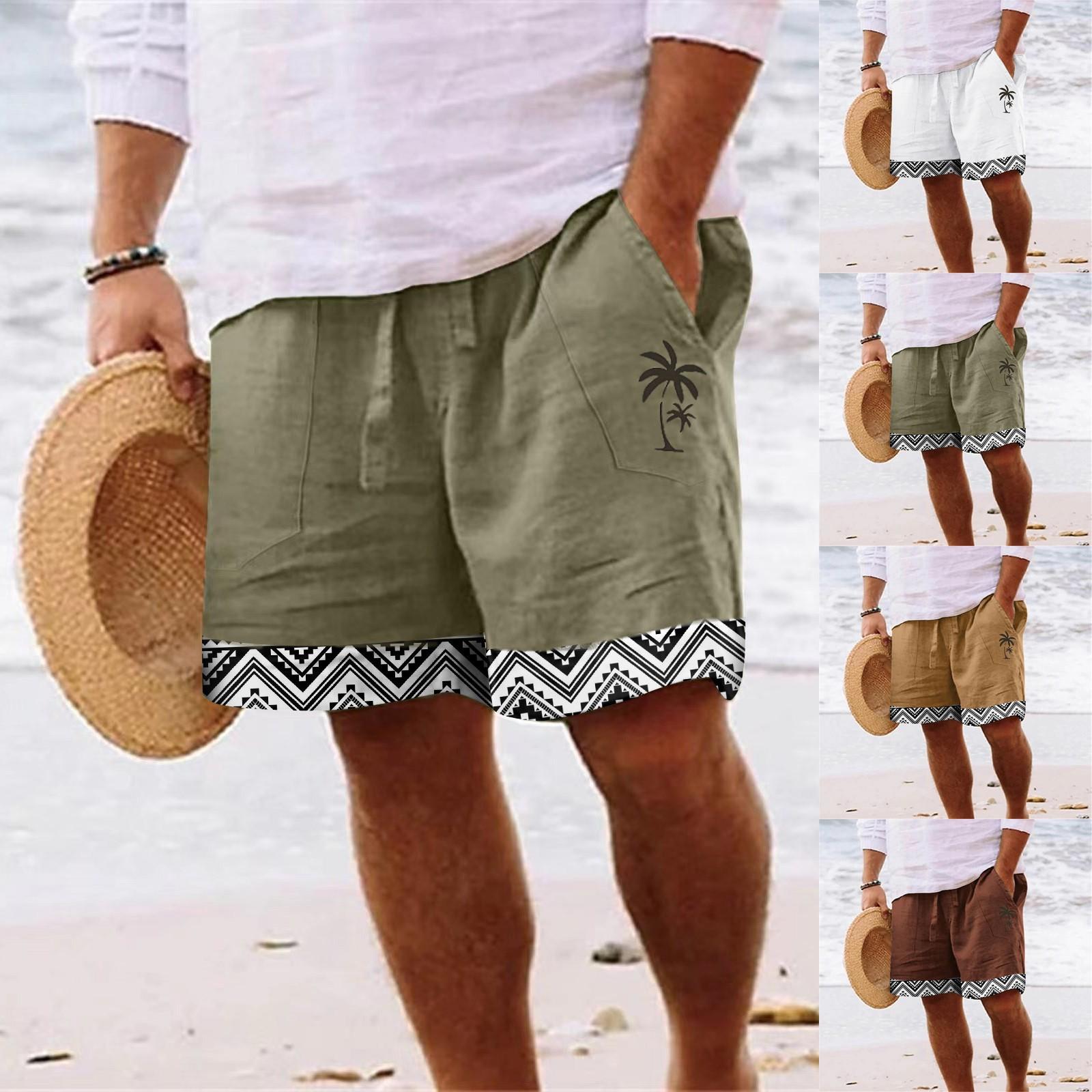 

Мужские хлопковые и льняные однотонные спортивные штаны со шнуровкой, мужские шорты, повседневные брюки L армия зеленый