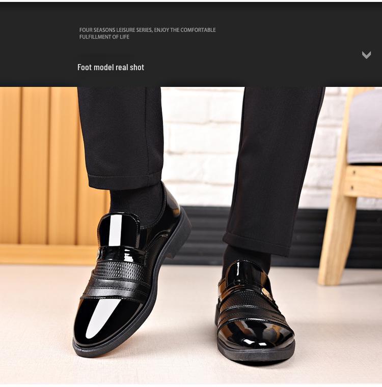 British Style Plus Size Men's Black Leather Casual Formal Shoes