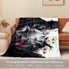 For Witch,Castle,Ravens-Themed Flannel Blanket, Glam Style, Digital Print, All-Season Comfort, Tear-Resistant, Knitted Craftsmanship, Polyes