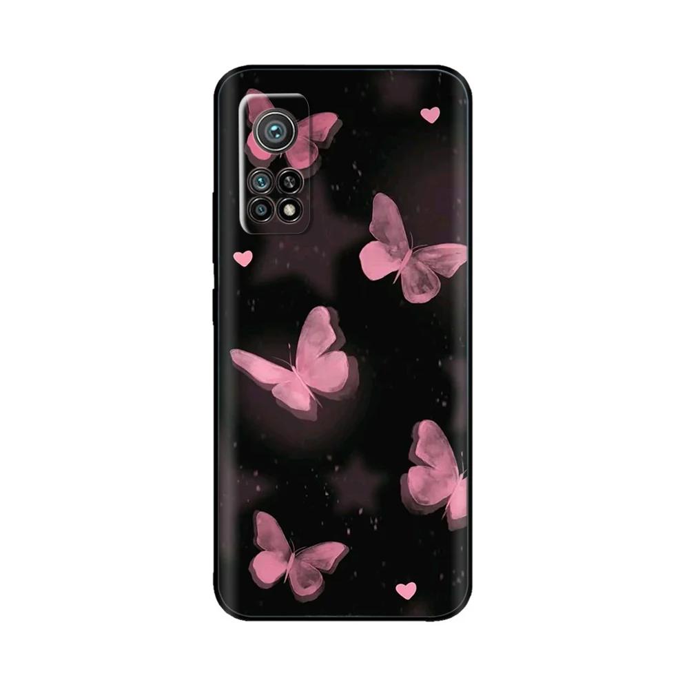 Etui na telefon Xiaomi Mi 10T Etui Butterfly Heart Miękkie etui z płynnego silikonu dla Xiaomi Mi 10T Pro Mi10T Pokrowiec dla Xiaomi 10T Pro