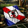 Japan Football Association Emblem Blanket Flannel Throw for Sofa, Indoor, Camping, Living Room, Office, Chair, And Bed Soft Birthday Gift