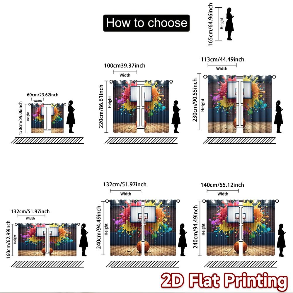 2D Flat Photography Backdrop Party Backdrop Colorful Basketball Explosion 100% Polyester Birthday Party Use for Bedroom