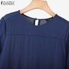 ZANZEA Women Casual Round Neck Half Sleeve Loose Dress