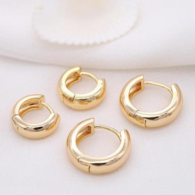 Cercei cu cerc rotunzi netezi, placați cu aur de 14k - Bijuterii elegante, ușoare, de lux, pentru femei