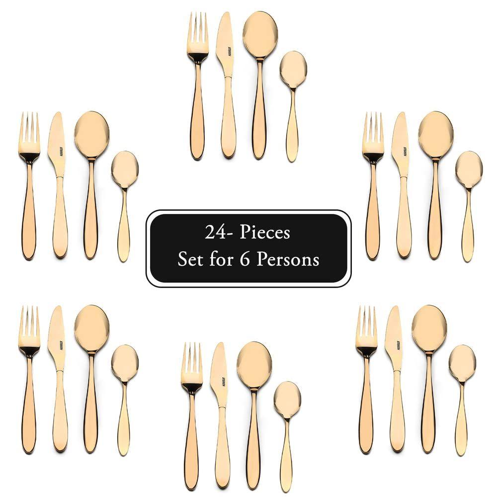 Home & Kitchen Premium Cutlery Set - 24 Pcs (Copper)