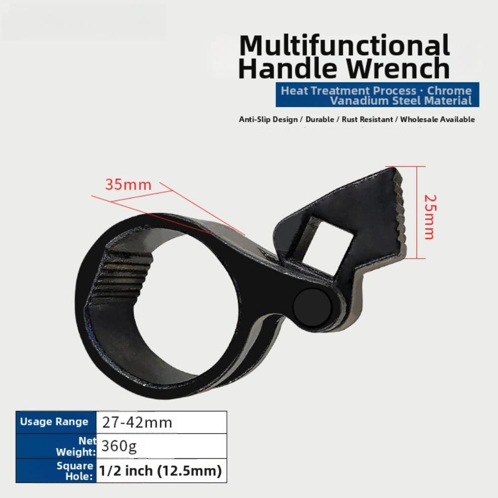 Chrome Vanadium Steering Rack Tie Rod Wrench with Comfortable Grip for Automotive Inner Rod Ends Ranging 25 to 42 Millimeters