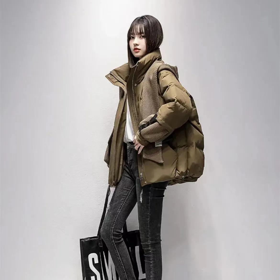 Зимняя новая короткая куртка 2024 года с хлопковой подкладкой — фото 4