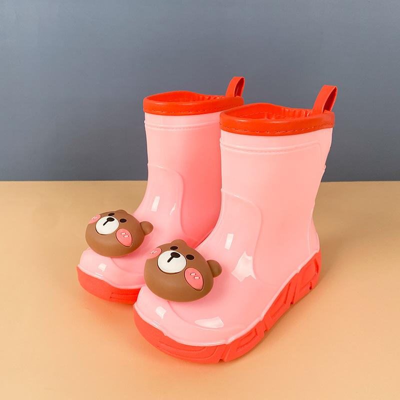 Children's rain shoes women's removable cartoon water shoes non-slip waterproof rain boots young children medium and small children baby boy boots