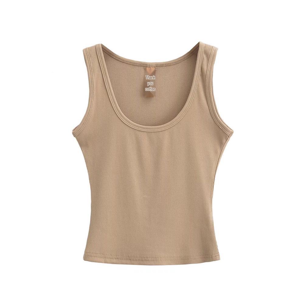 YPFF Trendy European and American Style Women's Slimming Cotton Ribbed Camisole