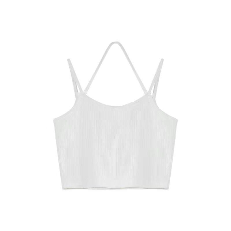 Korean Spring One-Shoulder Two-Piece: Long Sleeve Sweater & Navel-Length Halter Top