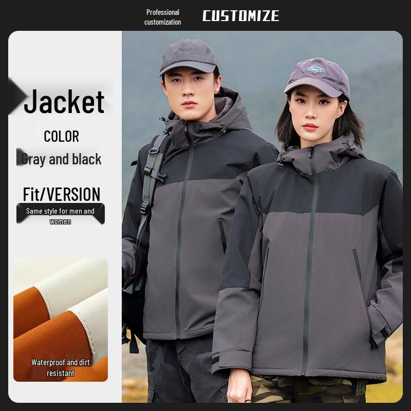 Men's Custom Logo Anti-Static Thickened Windproof Work Jacket for Autumn and Winter