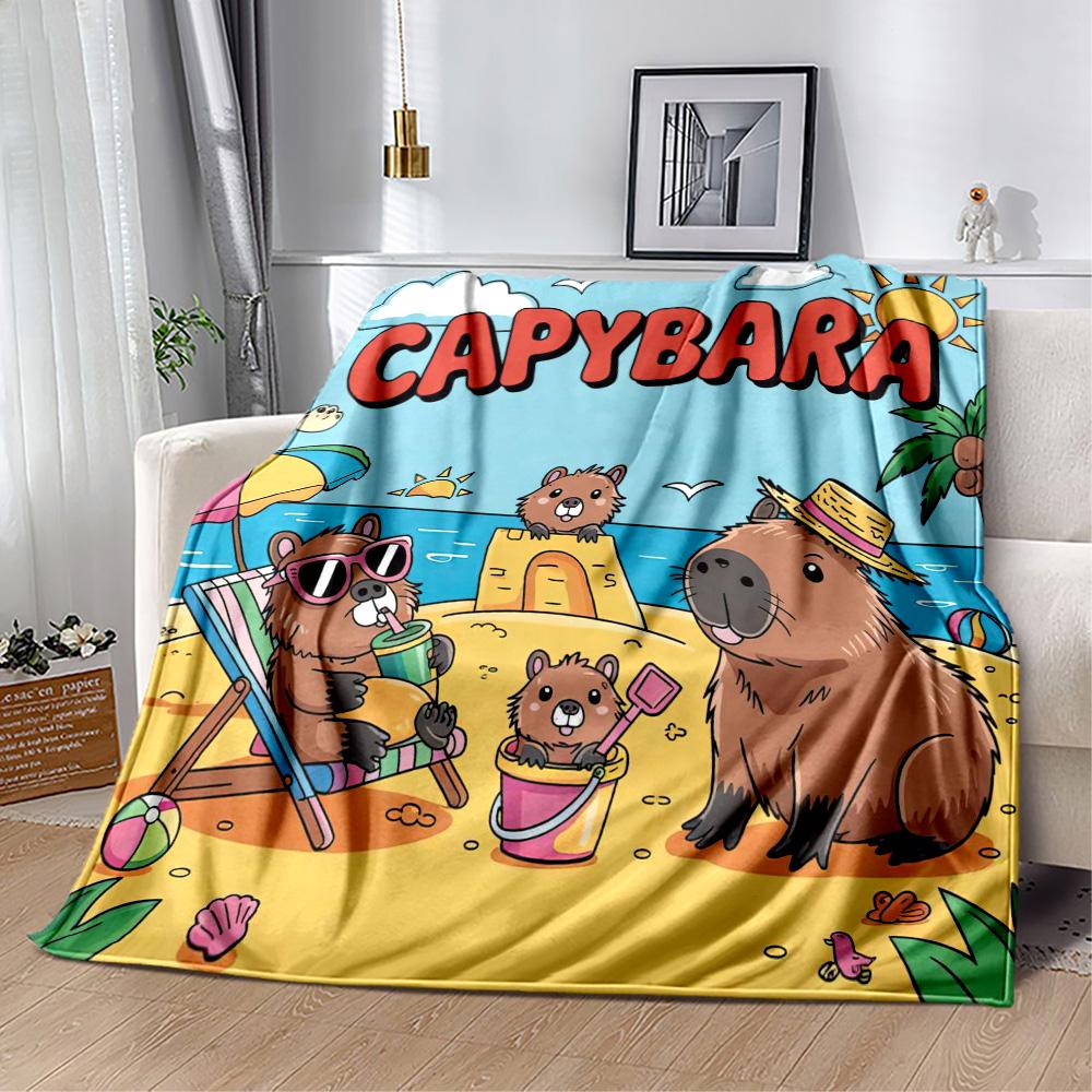Cute Capybara Party Blankets are suitable for living rooms,making them an ideal choice for outdoor travel and gifts.