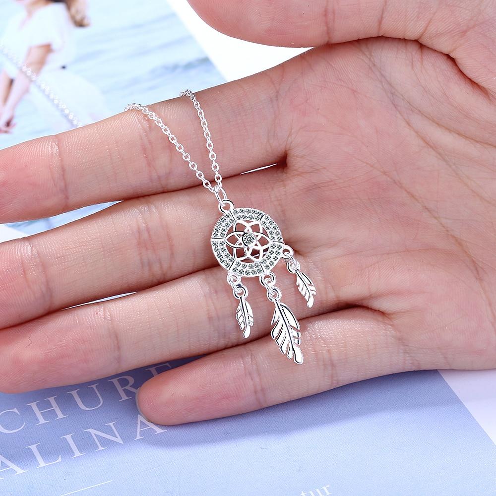 Sterling Color Dreamcatcher Feather Charm Pendant Necklace Pendant Color Dream Catcher Pendant Dramatic Statement Choker Pendant