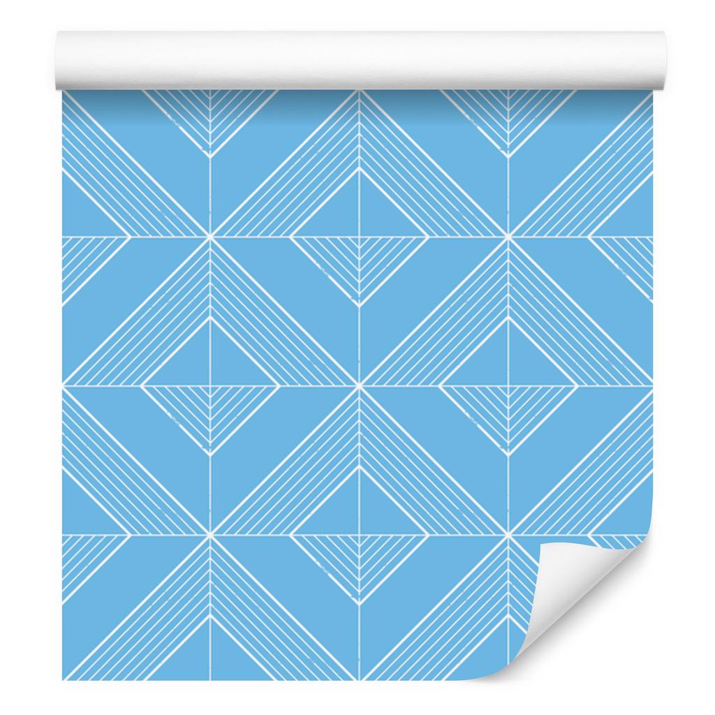 Geometric Azure Rhombus Wallpaper, Fine Detail 50x1000