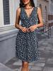 Robe d'été sans manches à col en V style européen et américain transfrontalier