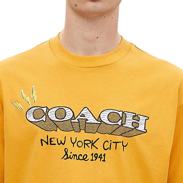 Coach Ss24 Logo Letter Print Round Neck Short Sleeve T-Shirt Women Tops Sunflower CU331-SNF