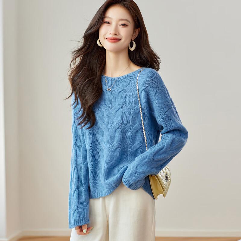 

Srcr Women s Short Cable Knit 100% Wool Sweater One Size