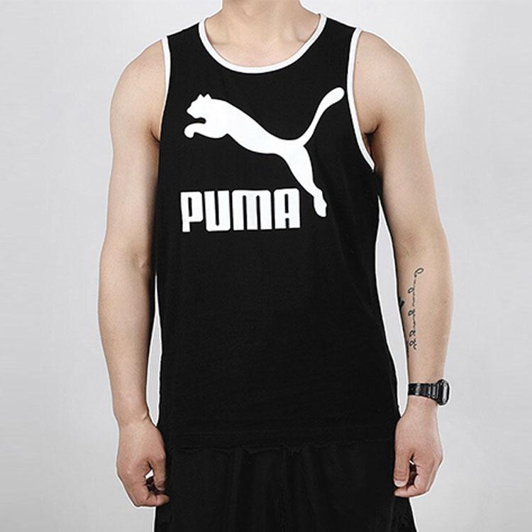 Puma Knit Round-Neck Breathable Basketball Vest Men Tops Black 597456-01