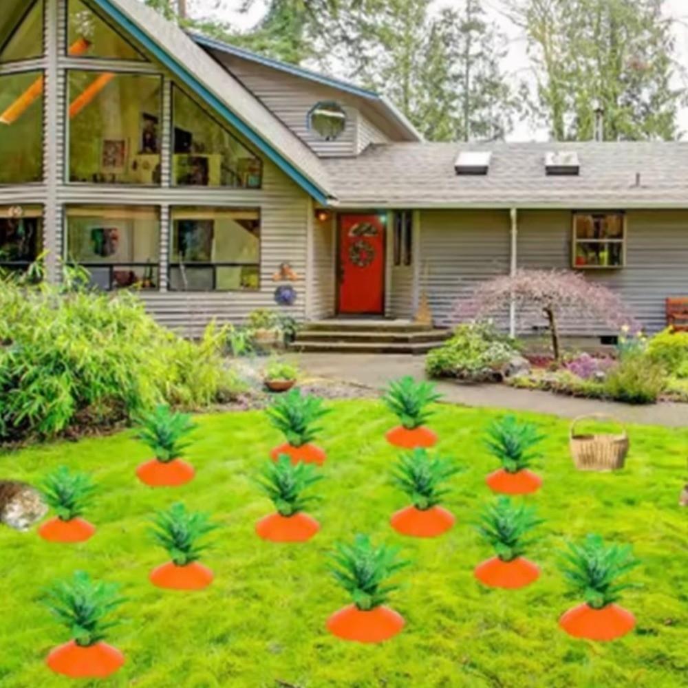 Creative Garden Stakes Colorful Carrots Ground Pile Crafts Easter Carrots Decor  Patios