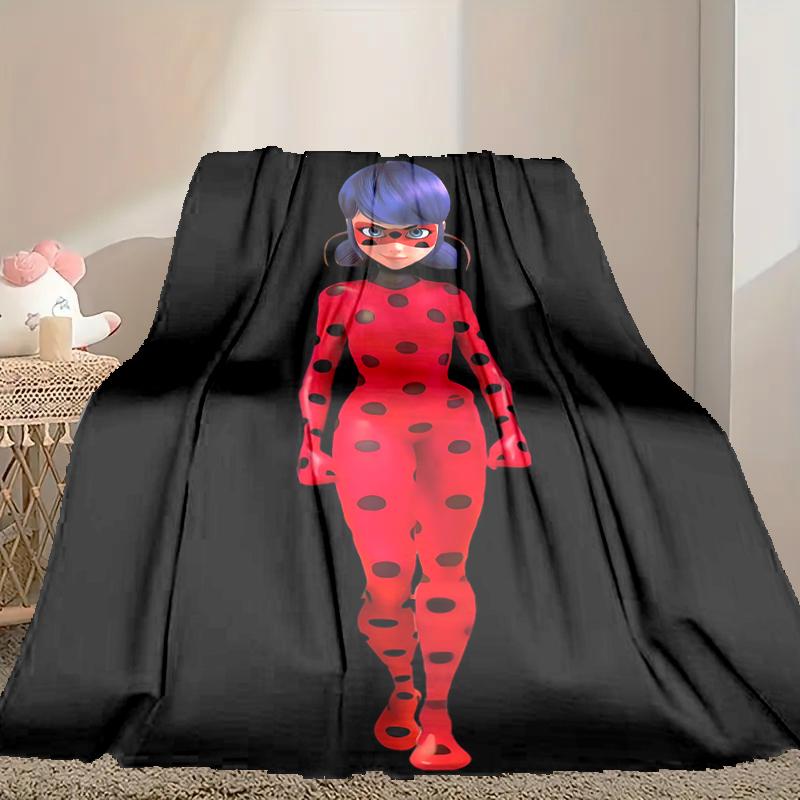 1pz Coperta Coccinella Facile da Curare, Perfetta per Divano, Letto, Casa, Viaggio e Altro, Coperta Stampata Calda e Resistente