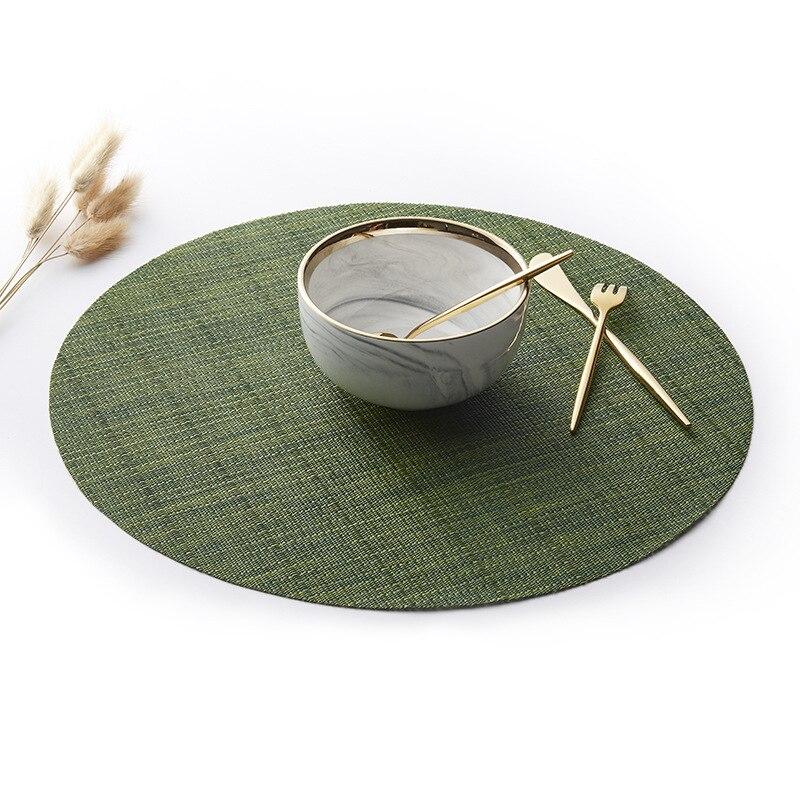 4Pcs Non-Slip Round PVC Placemats Heat Insulation Mat Western Nordic Style Dinner Mats Table Mat for Home Hotel Restaurant Decor