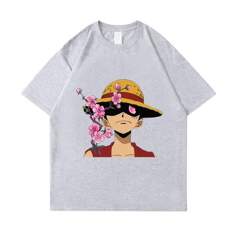 ONE PIECE Luffy Women Men Summer T-shirt Harajuku Anime Tops Tees Shirt Cotton Casual Cartoon Short-Sleeves Summer Tshirts Streetwear