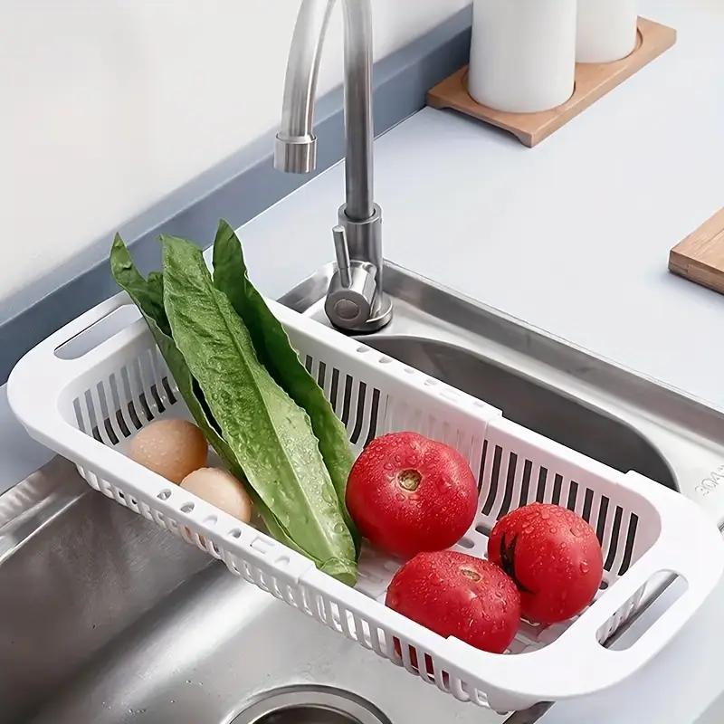 Over the Sink Plastic Colander with Ergonomic Handles for Draining and Washing Vegetables and Fruits