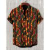 Camicia Estiva da Uomo a Maniche Corte con Stampa 3D, Camicia Casual da Uomo Street Hip-hop a Maniche Corte