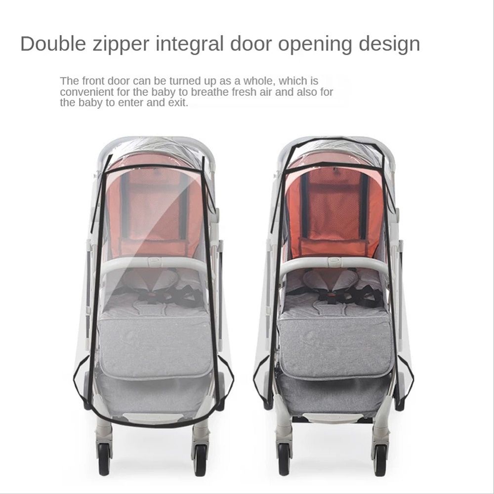 Zipper Open Dust Shield Stroller Wind Shield Waterproof EVA Stroller Rain Cover Pushchairs Raincoat