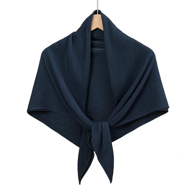 Maldives  Muslim Pleated Square Scarf Matt Silk Plain Hijab Women Crinkle Satin Headscarf Premium Soft Wrinkle Scarves