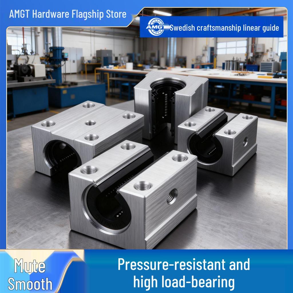 Glissière de guidage linéaire AMGT Swiss avec bride pour tables de scie à bois, axe optique SBR10/12/16/20 TBR