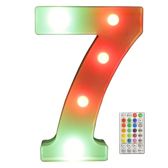 LED Number Lights Colorful with Remote 4 Flashing Modes 16Colors Light Party Wedding Birthday Decoration