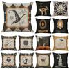 Halloween Owl Cushion Cover Cotton Linen Pillow Case With Pumpkin Pattern And Invisible Zipper For Sofa Home Decor