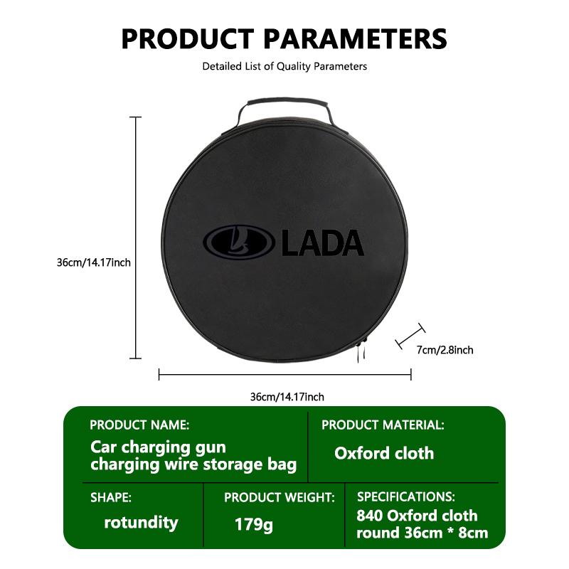 VRT4  Car Charging Gun Device Cable Storage Bag Box Bag For Lada Largus Priora Vesta Niva Samara Kalina 4x4 Urban Granta