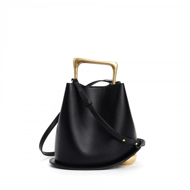 Womens Genuine Leather Bucket Bag Shoulder