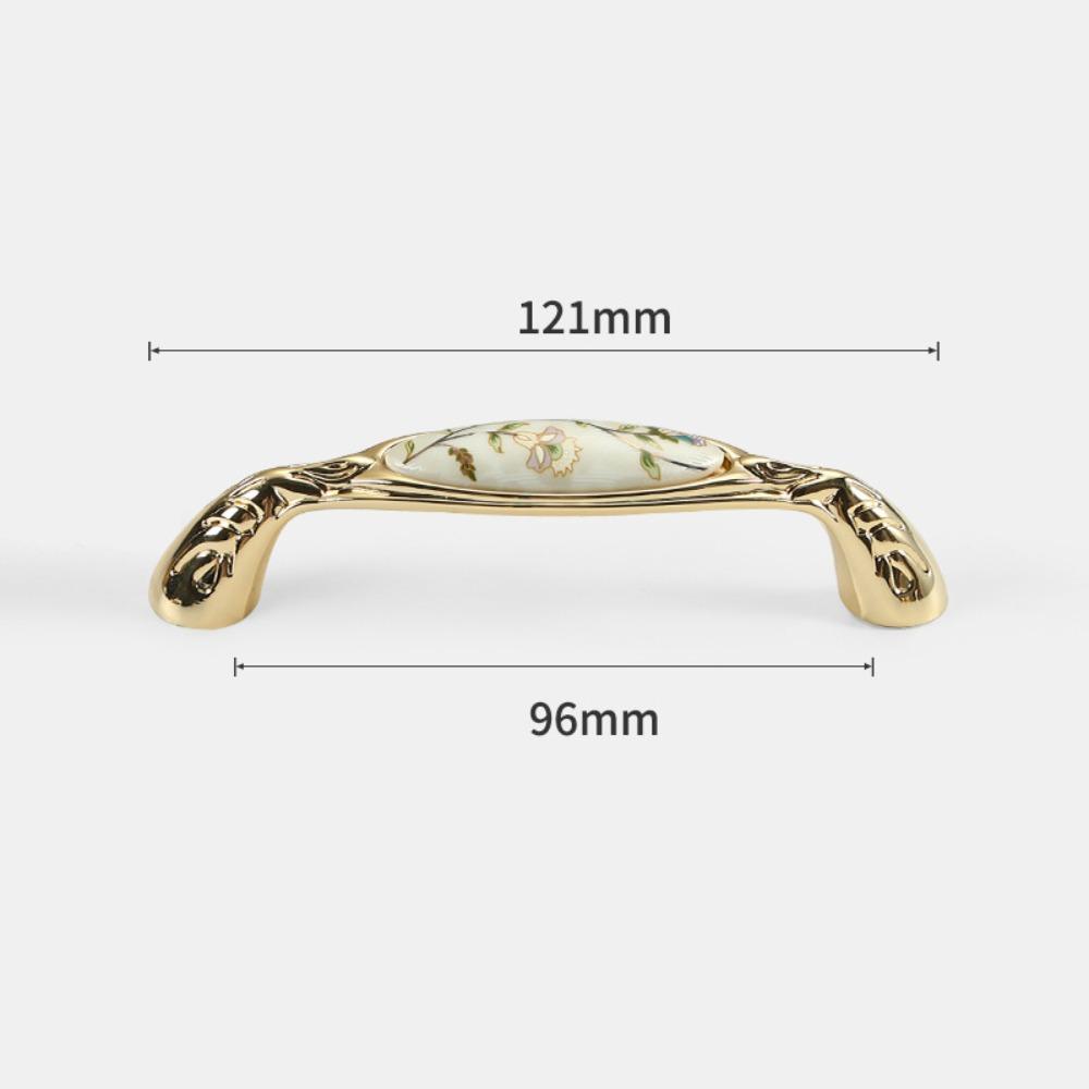 Zinc Zinc Zinc Alloy Gold Kitchen Cabinet Handle Light Luxury Ceramic Drawer Pulls  Wardrobe