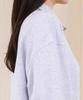 Ellamo French Terry Half-Zip Collared Oversized Sweatshirt [Melange]