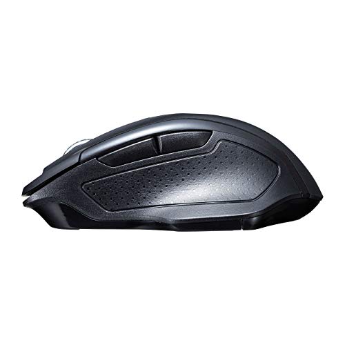 Sanwa Supply Silent Wireless Blue LED Mouse Type-C/A Connector Included Large 5 Button MA-WBLC169BK