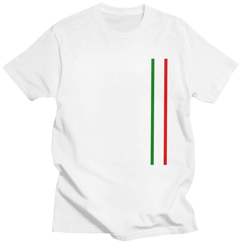 Individuelles Klassisches Italien Flagge T-Shirt Herren Kurzarm Italienisch Stolze T-Shirts Lässige Tee Tops Übergroße T-Shirts Merch