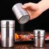 Edelstahl Streupulverflasche für Gewürze Kakao Mehl Kaffee Sieb Mehlsieb Kochwerkzeug Kaffeepulver Spender