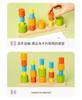 3D Geometric Shape Recognition Blocks for Elementary Math: Cylinder, Cone, Cuboid Wooden Toy Set for Early Education.