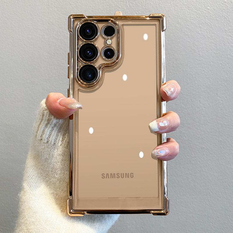 Plating Lens Protection Film Case For Samsung S26 Ultra Four Corners Anti-shock Protection Cover Bumper For Galaxy S26 Plus